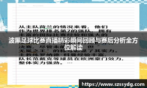 波黑足球比赛直播精彩瞬间回顾与赛后分析全方位解读